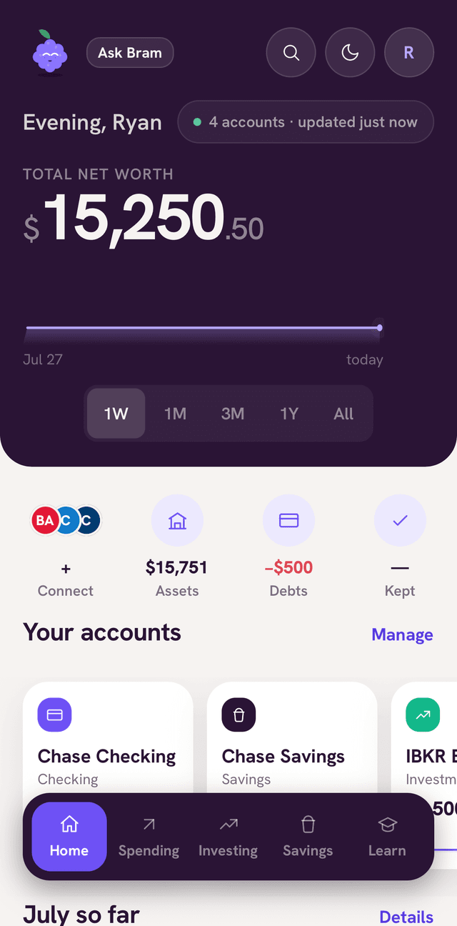 Bramble net worth screen